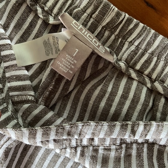 Chicos Striped Linen Pants S - Picture 3 of 4
